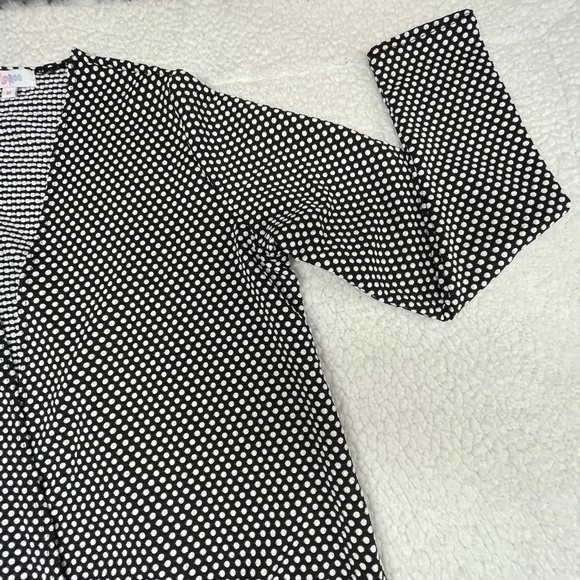 Women’s LuLaRoe Medium Black/White Duster Cardigan - Picture 8 of 15